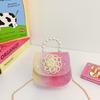 Breathable Pu Material Cute Kids Handheld Bag With Charming Pearl Flower Pattern For All Occasions