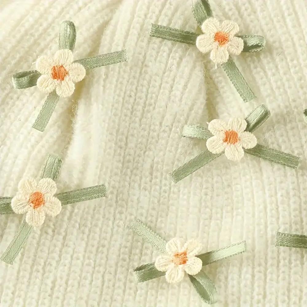 10Pcs Green Bow Embroidered With Small Flowers Patches Applique Clothing Patch Decoration