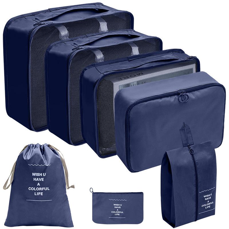 7/8/9/10 Pcs Set Travel Organizer Storage Bags Suitcase Packing Cubes  Cases Portable Wardrobe Luggage Clothes Shoe Pouch Fold