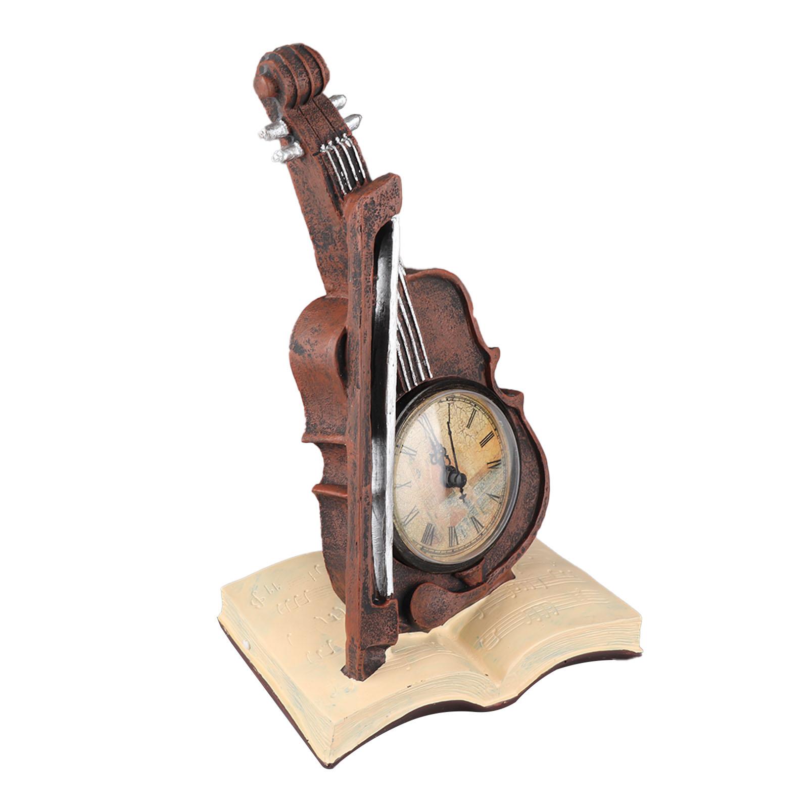 

Вінтажний дизайн Годинник-скрипка стоїть на нотному зошиті Смоляна модель скрипки-годинника Для улюбленого диригента, вчителя музики