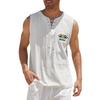 Men's Hawaiian Print Tank Top - Loose Fit Sleeveless Vest with Adjustable Tie for Casual Sports