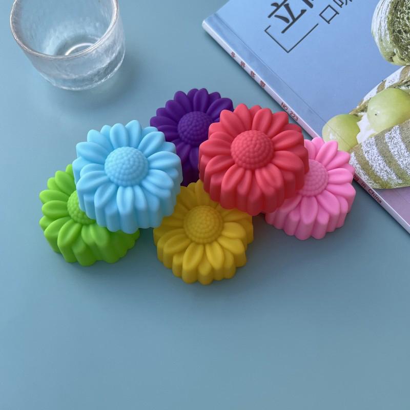 5Pcs 5Cm Various Flower Designs Silicone Mold Chocolate Pudding Ice Mould Cupcake Cake Tools Diy Mini Soap Candle Molds