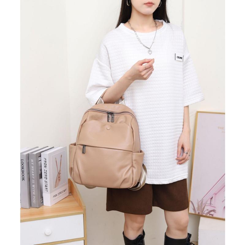 

Рюкзак Модная женская сумка из натуральной кожи Легкий дорожный рюкзак Школьный рюкзак One Size розовый