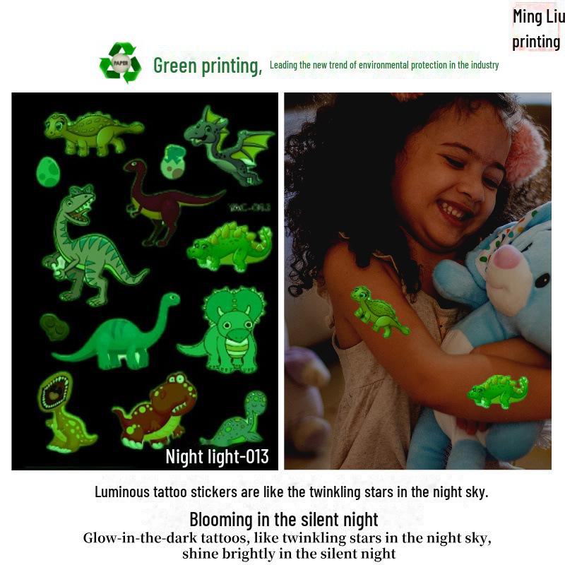 Children's Halloween Pumpkin Glow-in-the-Dark Cartoon Temporary Tattoo Stickers