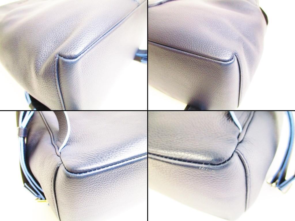 Authentic Dior Homme Carf Leather Navy Blue&Light Blue Backpack #6872 Seller refurbished