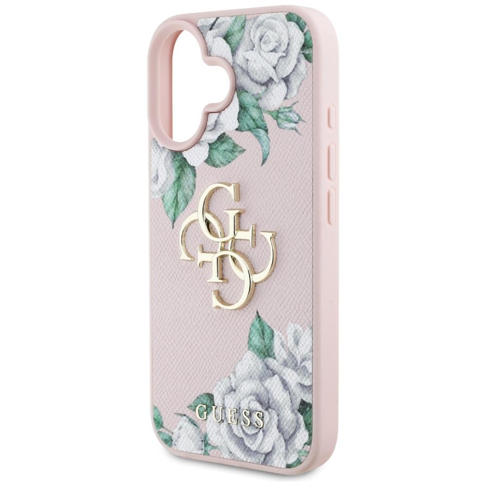 Etui Guess Grained Roses Big 4G Logo Do  Iphone 16 Różowy