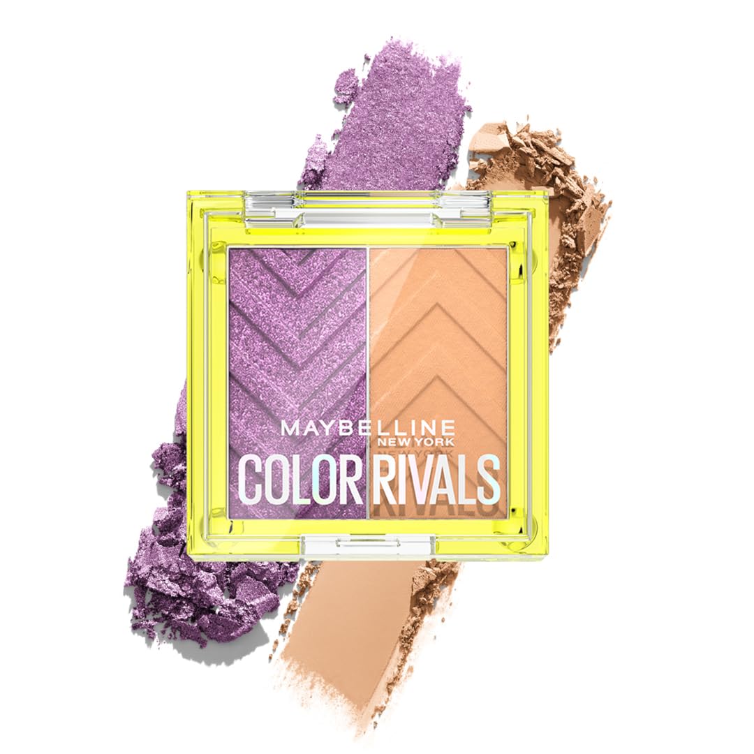 

Maybelline New York Color Rivals Pigmented Eyeshadow Palette 3g Long Lasting Waterproof Matte Shimmer Duo Spontaneous x Purposeful