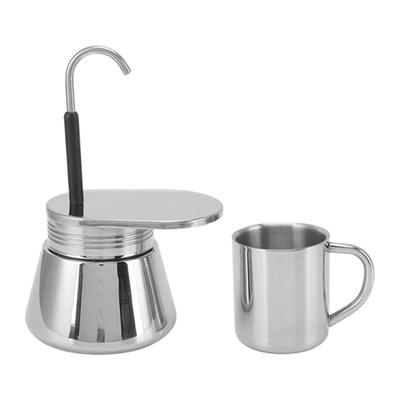 Moka Pot Tek Ağızlı Kendin Yap Tüp Kahve Potu Bardak Seti Açık Hava Kamp Kahve Makinesi Aletleri
