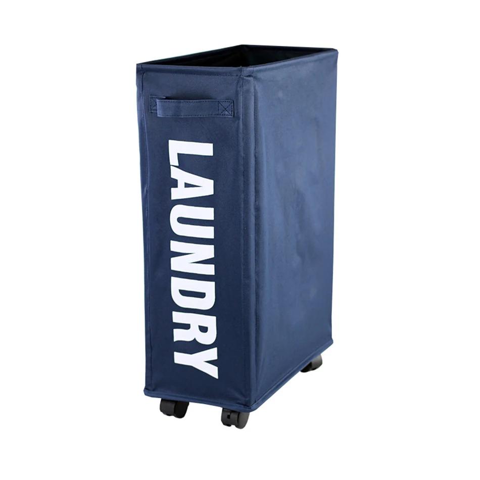 Laundry Basket with Wheels Space Saving Foldable Waterproof Sorter And Home Storage Organizer Dirty Clothes Yoga Mat Storage