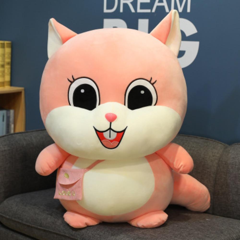 

Douyin Internet celebrity same Douding backpack hamster doll plush toy cute soft hamster throw pillow pendant 23CM розовый