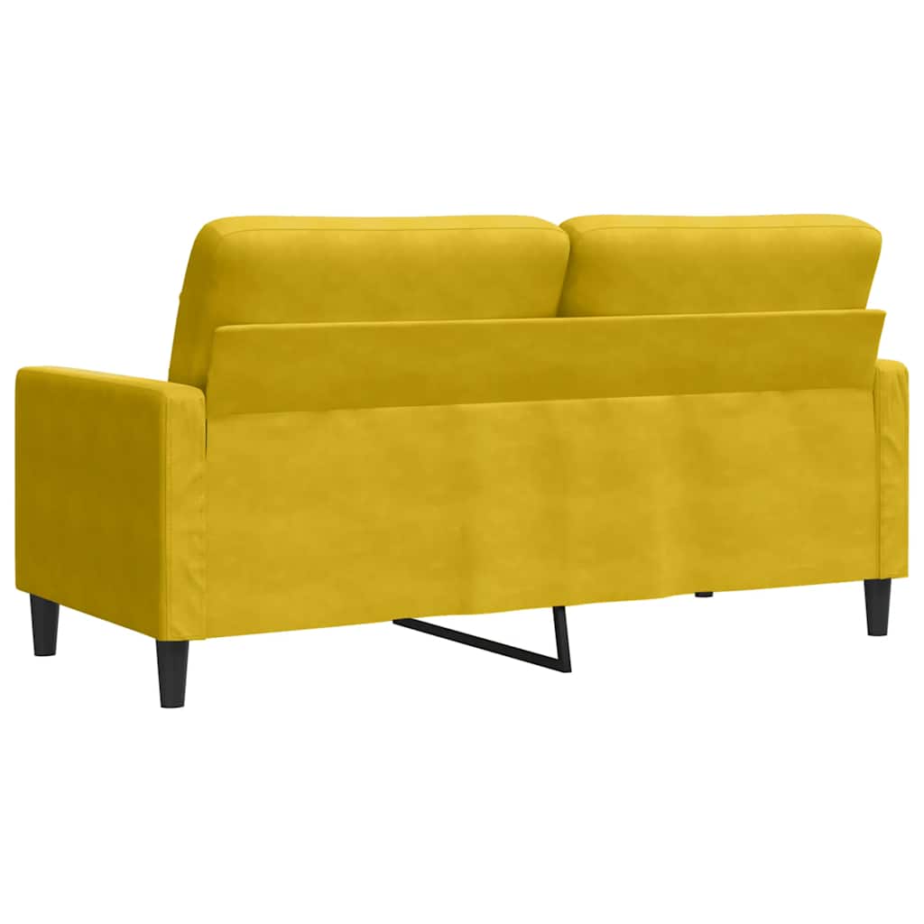 Vidaxl 2-Seater Sofa, Yellow, 140 Cm, Upholstered In Velvet