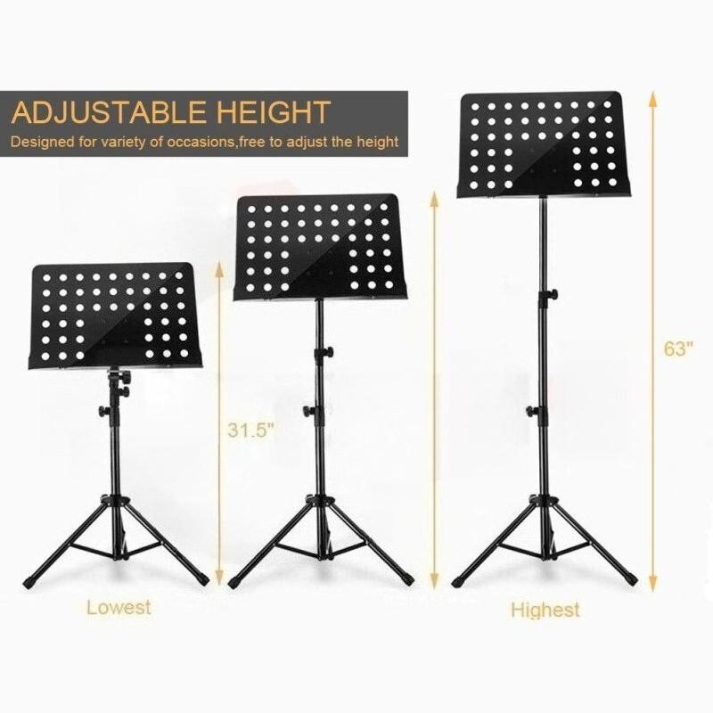 Skládací hudební stojan Odolný hudební stojan Stojan pro dirigenta Profesionální výškově nastavitelný držák na noty a knihy