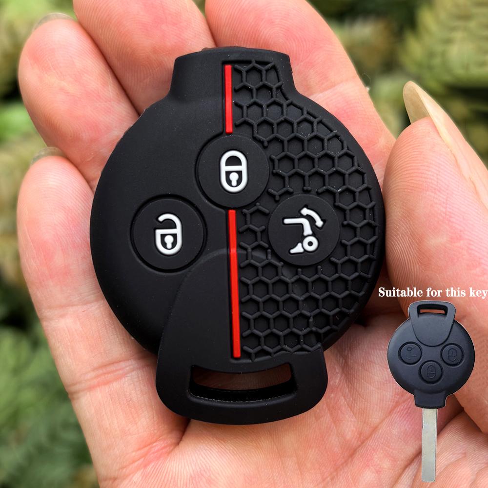 For Benz Brabus 451 Silicone Car Key Case Cover For Benz Smart 450 City Coupe Cabrio Crossblade Fortwo Roadster K Forfour Key