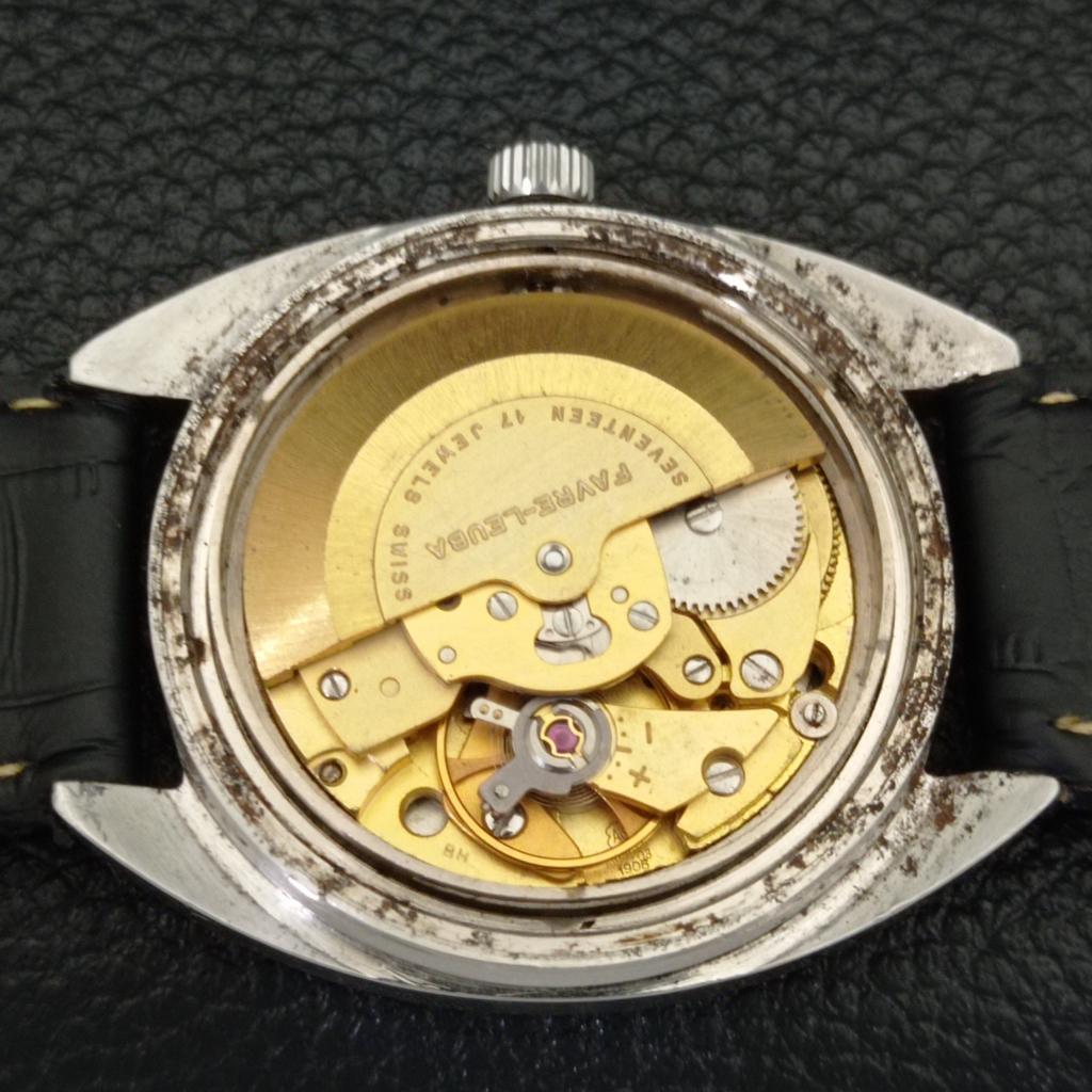 USED SWISS FAVRE LEUBA GENEVE DUOMATIC 1906 MENS BLUE DIAL WATCH A432155-2 R110-a432155