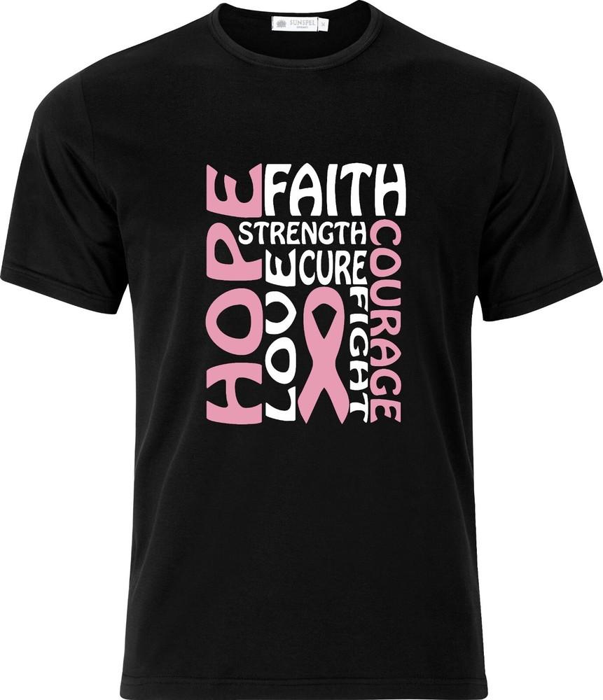 

Breast Cancer Awareness Full Colour D.T.F Black Cotton T shirt L