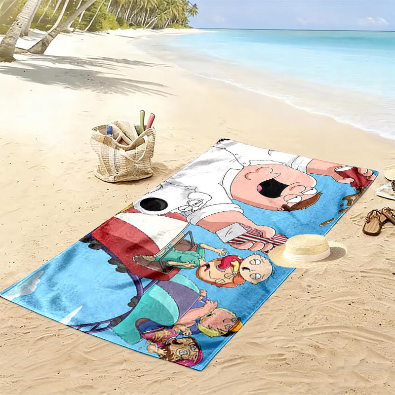 Family Guy Print Beach Towel, Large Soft Quick Dry Towel for Beach Camping Swimming