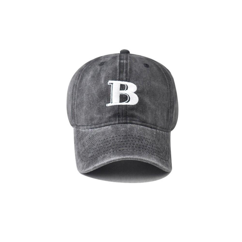 Embroidered B Denim Baseball Cap Vintage Snapback Caps Adjustable Peaked Hats for Men Women