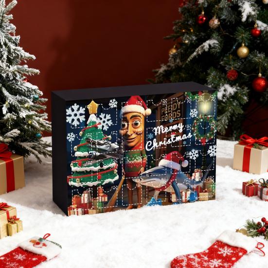 Adventskalender 2025 Acryl Weihnachts-Countdown-Kalender mit 24 einzigartigen Mini-Puppenanhängern Festliche Weihnachtsdekorationen für Kinder und Jugendliche