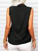 Women's Sleeveless Lapel Tank Blouse Solid Button Front Summer Shirt for Office and Casual
