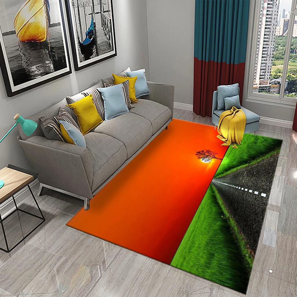 Purple Carpet Modern Art Rug Printed Rectangle Area Rugs for Adult Yoga Mats Living Room Bedroom Flat Mat Decorative Door Mat