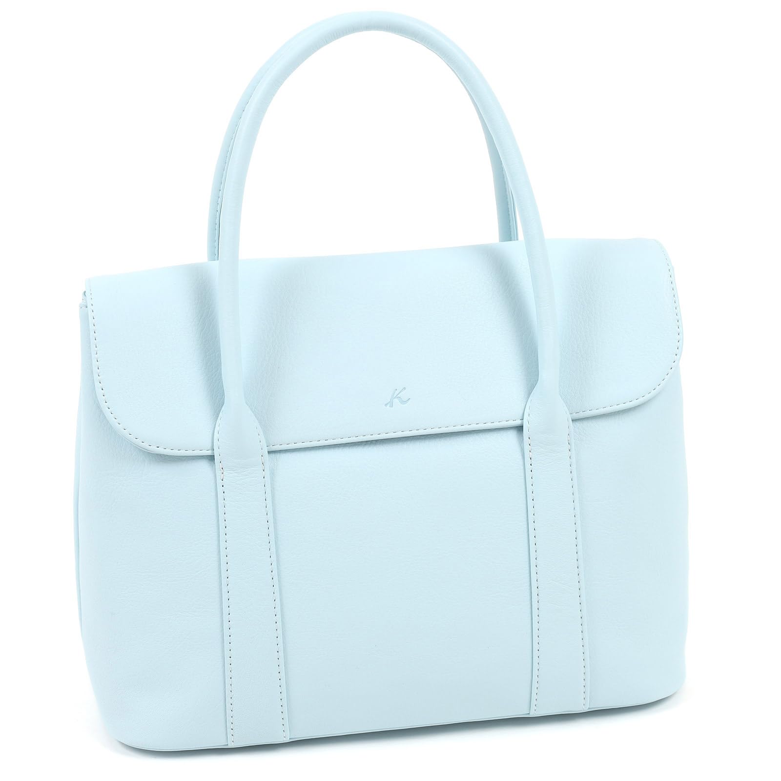 

Kitamura Waterproof Handbag Y-1396 Ice Blue with White Stitching [Blue] 21901