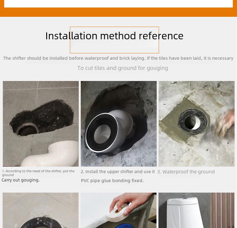 Thickened PP Toilet Shifter Pipe with Horizontal Water Connection, Adjusts Pit Distance by 2.5cm or 5cm