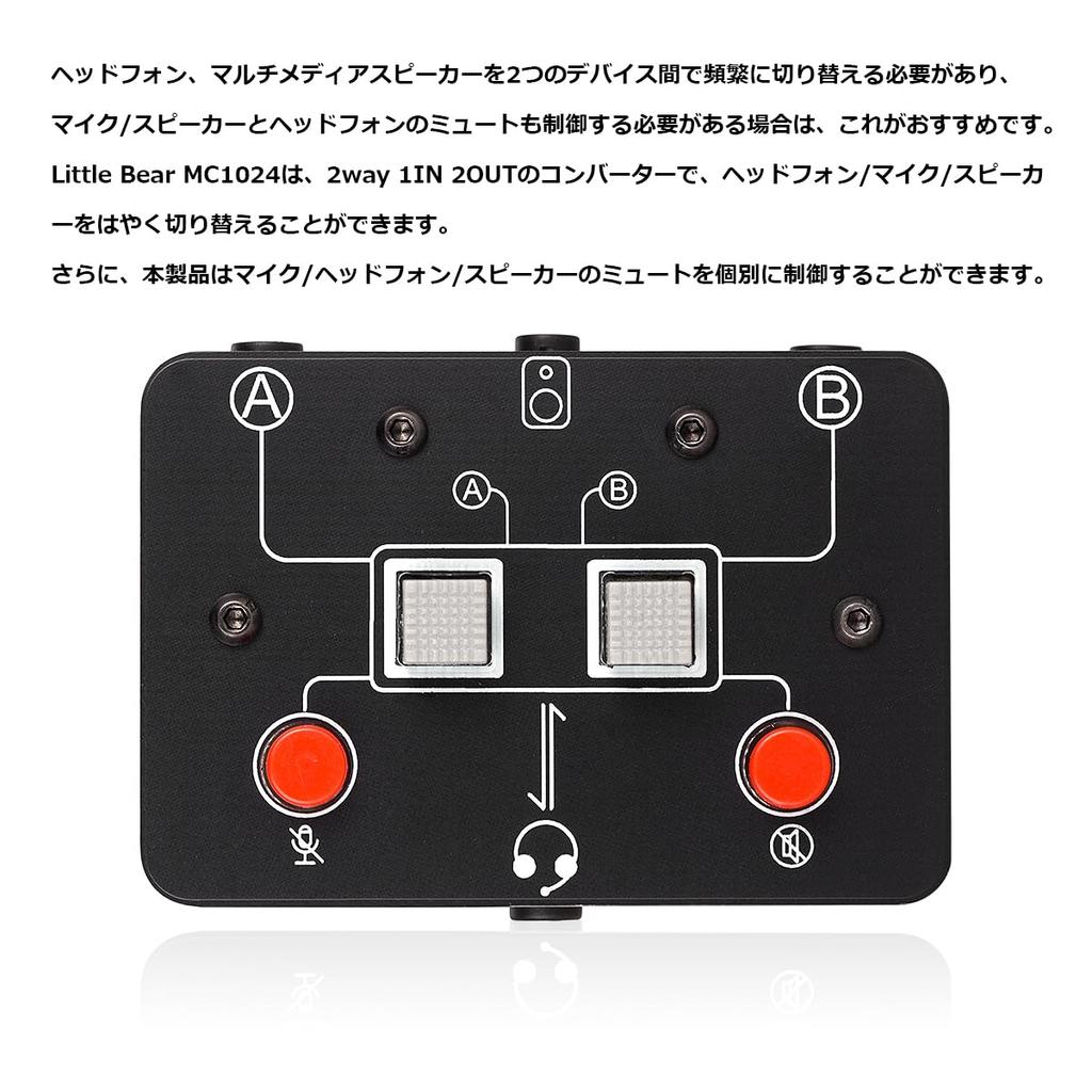 Nobsound Mini 2-Way Microphone Headset/Speaker Audio Switcher Box with 3.5mm A&B Selector