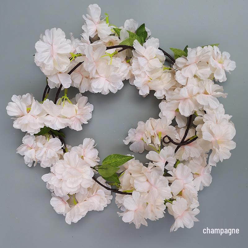 Rattan Plastic Rose Vine Artificial Flowers for Wedding Décor, Ceiling or Wall Hanging, and Air Conditioning Pipe Cover