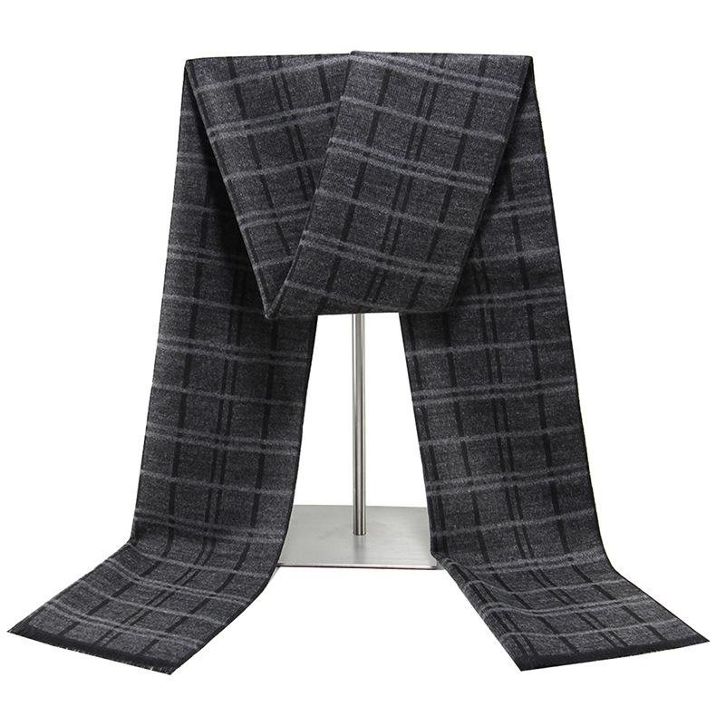 Winter men's scarf warm long plaid imitation cashmere simple versatile men