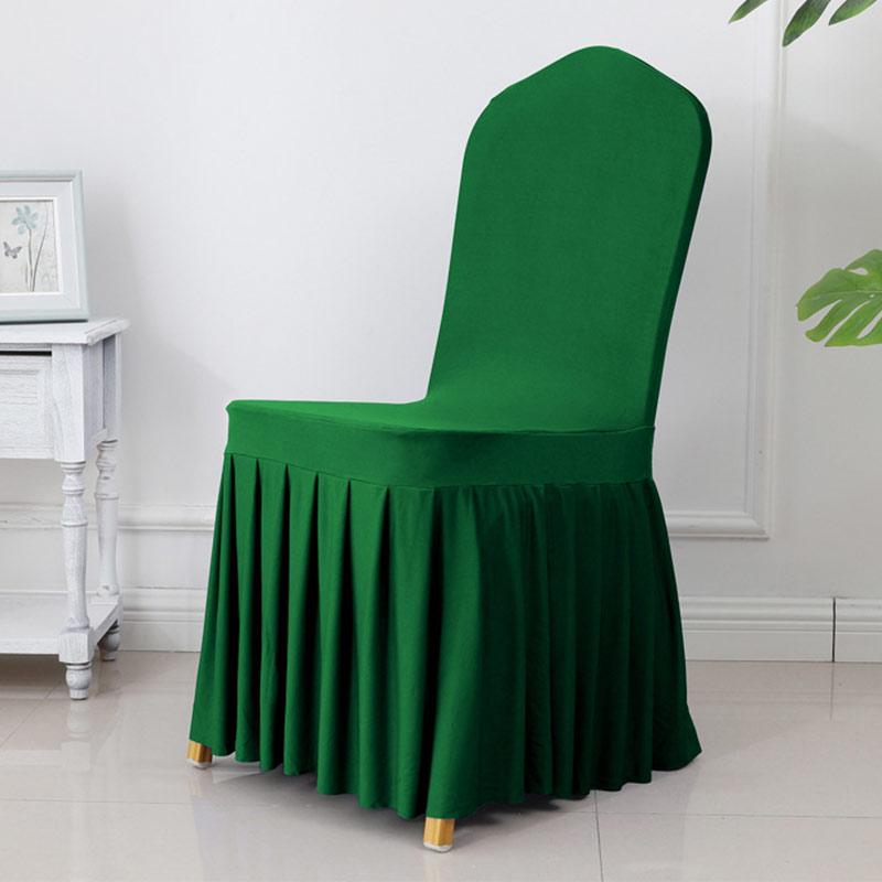 Pleated Skirt Chair Covers Spandex Party Weddings Banquet Polyester Chair Cover Hotel Home Decor Wedding Chair Covers