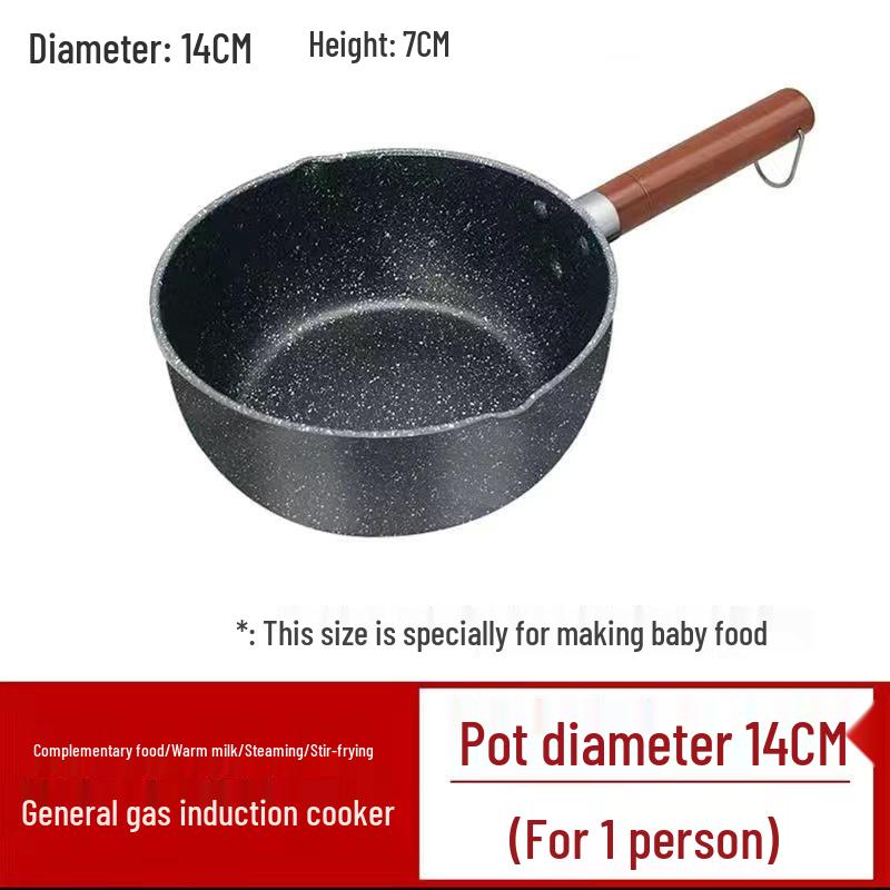 Yukihira Non-Stick Stone Pot: Single-Serve Instant Noodle & Milk Cooking Pot