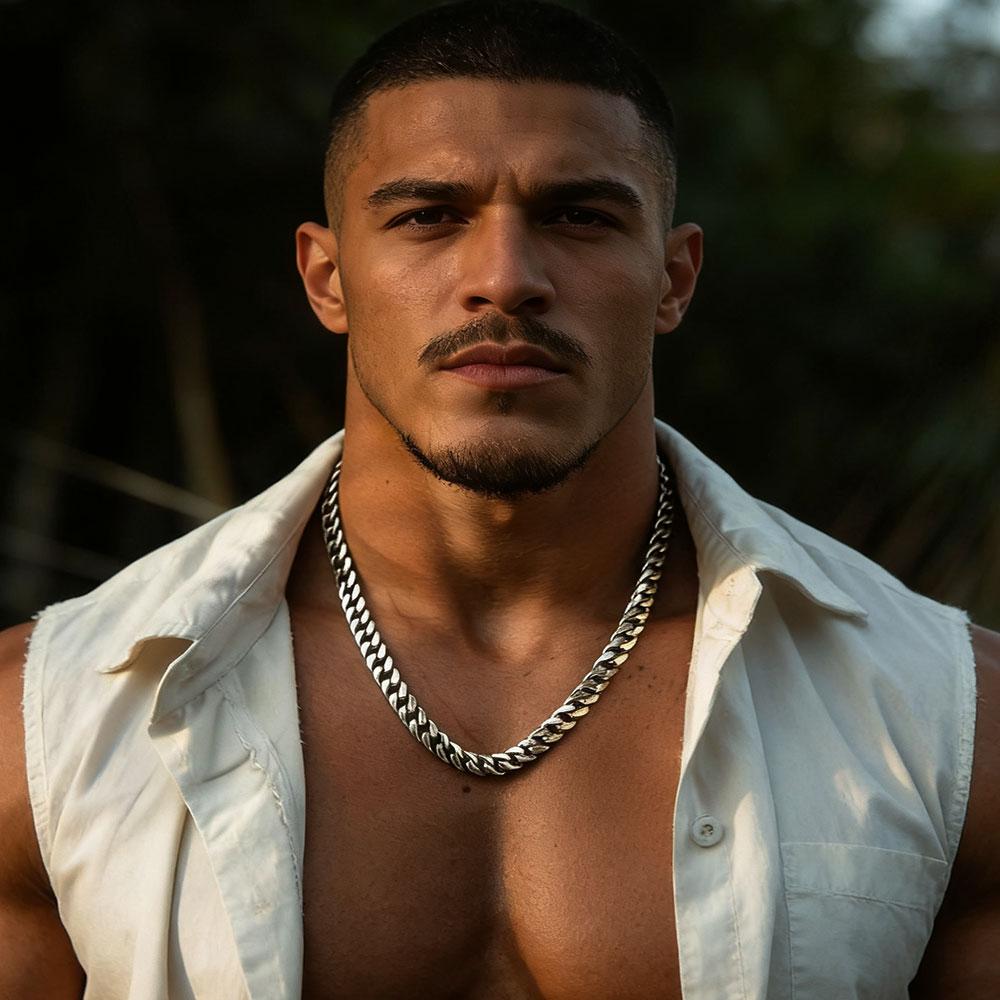

9mm Thick Cuban Chain Necklaces for Men Women,Simple Miami Curb Links Collar,Waterproof Stainless Steel Unisex Chain