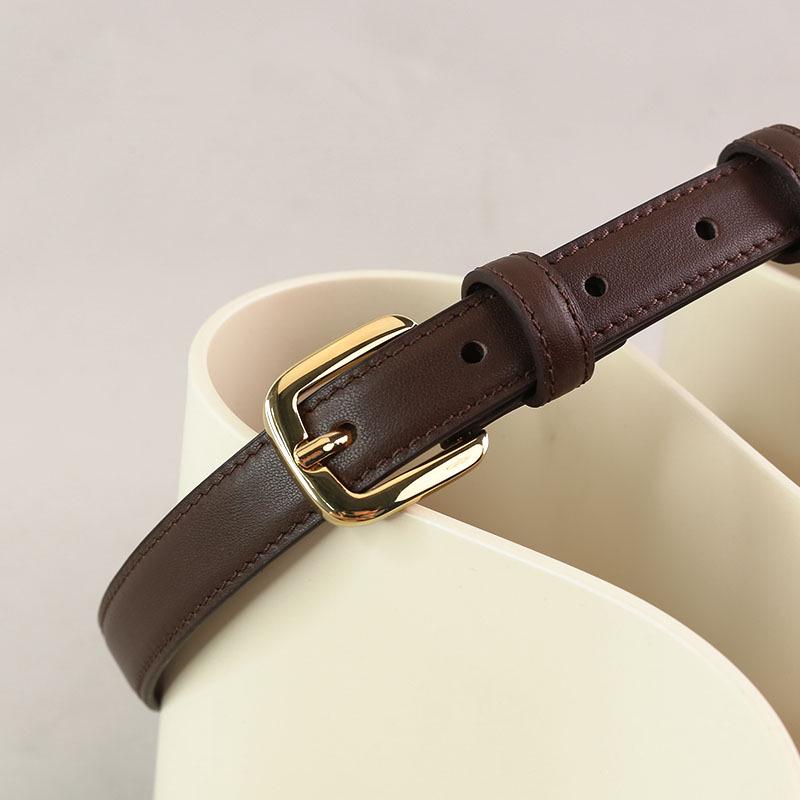 Women's Genuine Leather Cowhide Belt, Summer 2022, Versatile Ins Style, Decorative, for Dresses & Narrow Pants.