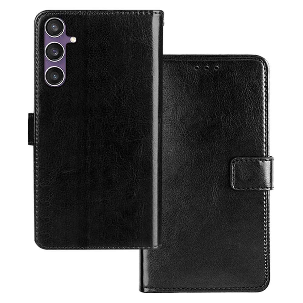 

IDEWEI for Samsung Galaxy S24 FE Case Card Slots Holder Leather Phone Cover Crazy Horse Texture A