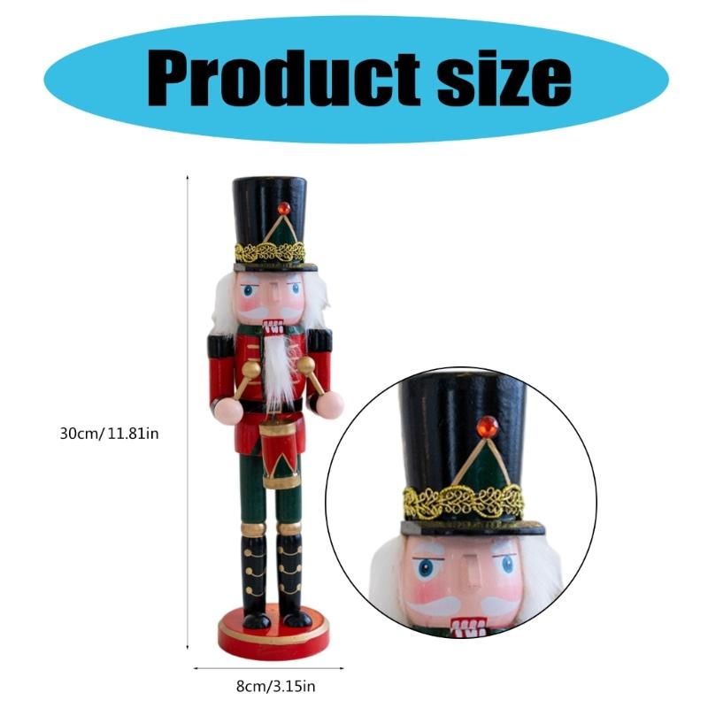 Christmas Nutcrackers Ornament, Wood Christmas Nutcrackers Soldier Figures Standing Decorations for Christmas