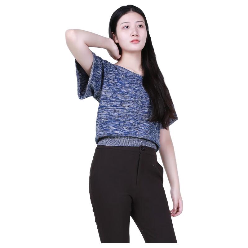 Anlom Women's Summer Short Sleeve Round Neck Knit Top