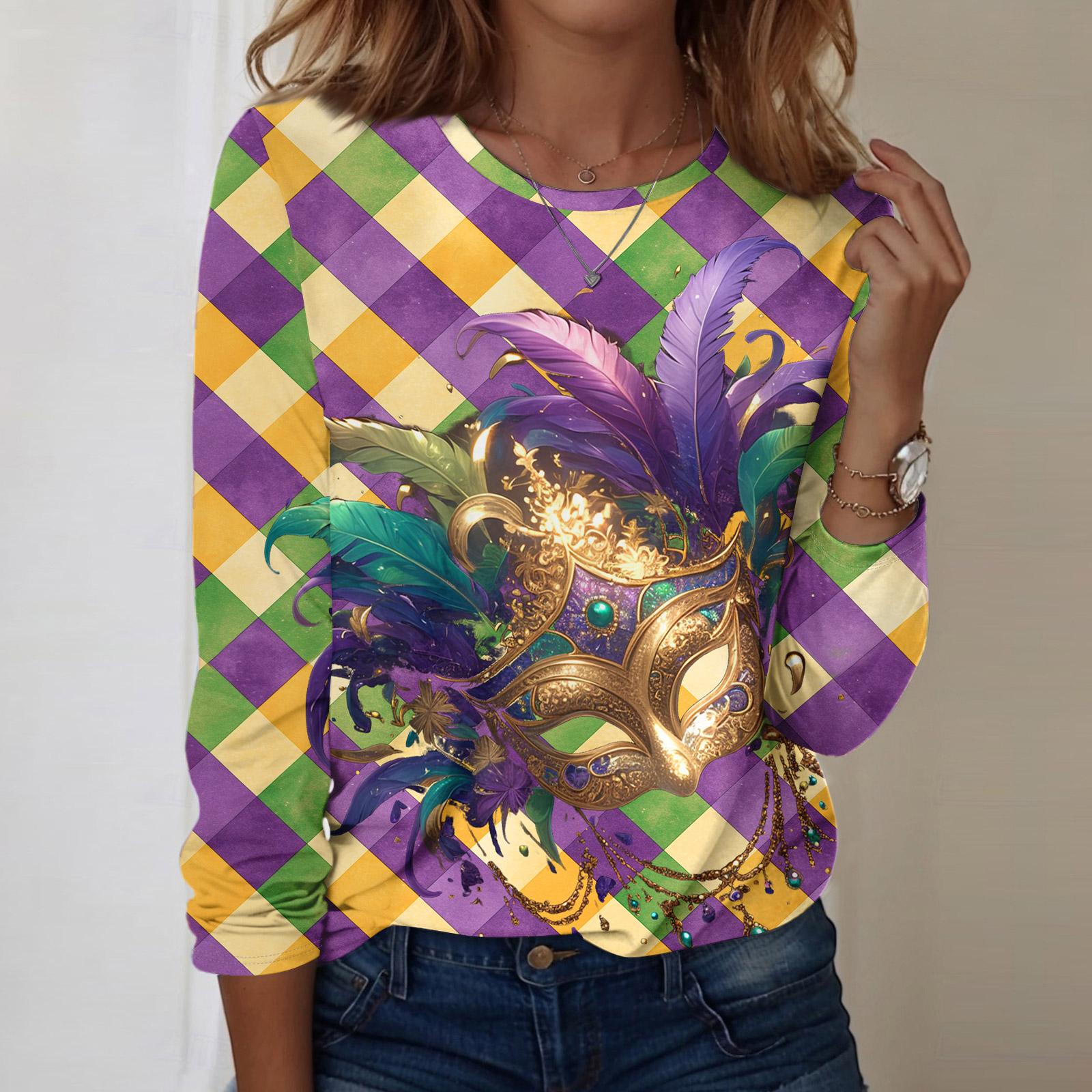 

Рубашки с длинным рукавом для женщин, милые футболки с графическим принтом, блузки, повседневные базовые топы больших размеров, пуловеры S золотой