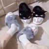 New Creative Angry Kitten Slippers Men's Winter Fluffy Fur Slides Shoes for Home Man Indoor Flip Flops Unisex Warm House Slipper