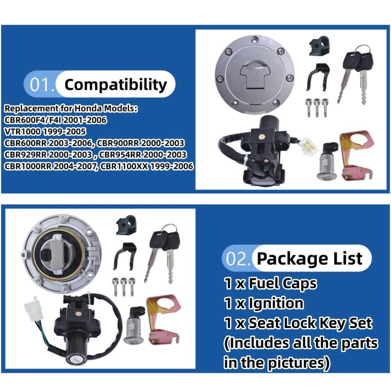 Fit For CBR1000RR 2004 - 2007 CBR1100XX Blackbird NT650 NT700 CBR 1000 RR 1100XX Ignition Switch Gas Cap Cover Seat Lock Set