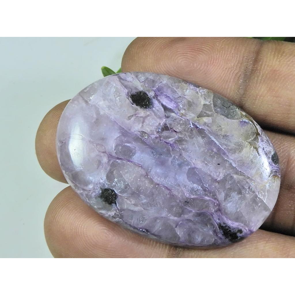 64Cts. Natural Charoite Oval Shape Cabochon Loose Gemstone 29X42X05 MM A-107