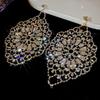 Luxury Spider Web Drop Tassel Earrings with Inlaid Diamonds
