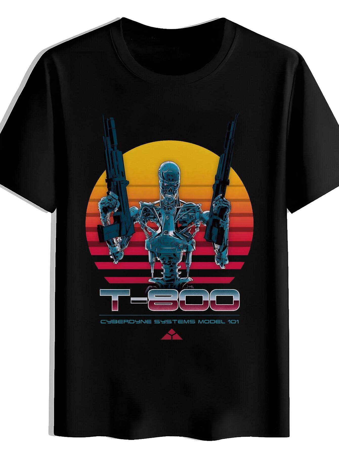 T-shirt Android Robot Skull Print XL
