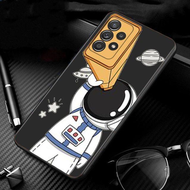 Niedlichen Cartoon Astronaut Hand Fall Für Samsung Galaxy A51 A71 A01 A11 A21 A21s A31 A41 A72 A52 A42 A32 A22 a12 A02 A02s F42 Shell