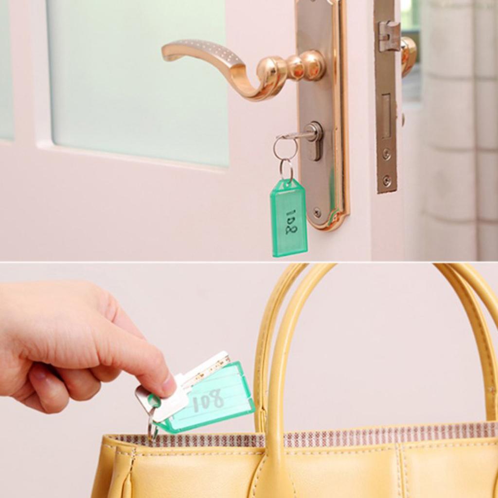 10Pcs Plastic Transparent Clamshell Key Tag Classification Label