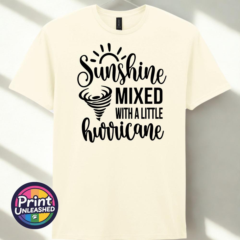 Sassy Slogan TShirt Sunshine Mixed with A Little Hurricane Tee Fun Novelty Gift