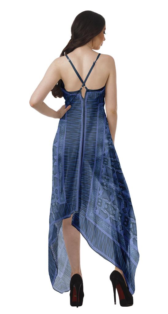 Moomaya Handkerchief Dress Women Printed Halter Summer Dresses Women