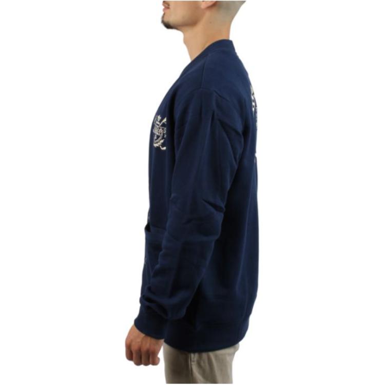 adidas Originals Logo Print Einreihiger Langarm Strick Cardigan Herren Oberteile Blau IC5771