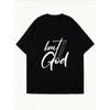 White Oversized T Shirt With But God Print For Casual Wear