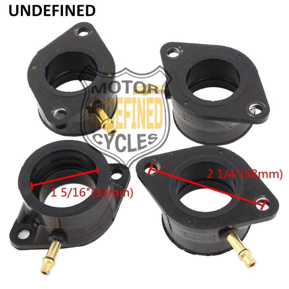 4 Pcs Motorcycle Carburetor Intake Manifold Boot for Kawasaki KZ900 1976-1977 KZ1000 1977-1981 Z1 1973-1975 Carburador UNDEFINED