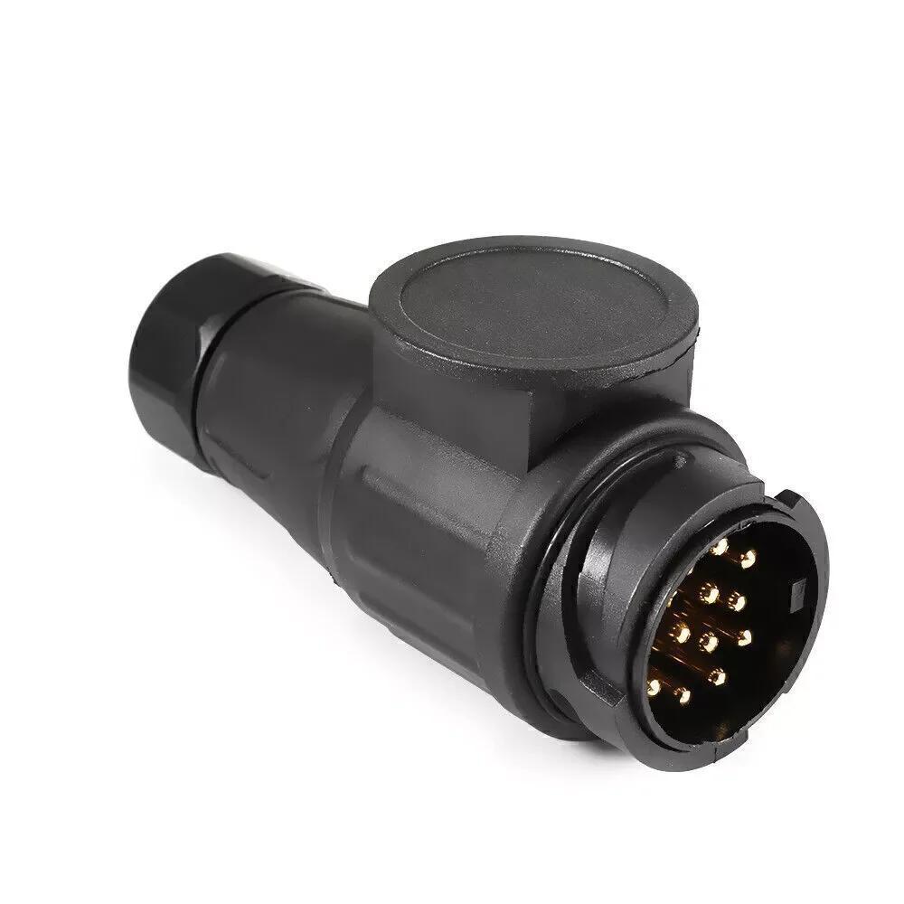 1pc 12V 13 Pin Trailer Plug Waterproof Trailer 13 Pole Plastic Electrical Connector Wiring Connector Adapter A30 Euro Plug UK 1pc